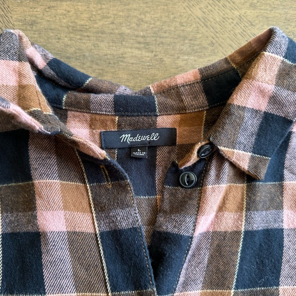Like New Madewell Flannel Oversized Ex-Boyfriend Shirt in Gideon Plaid, L - Picture 8 of 12